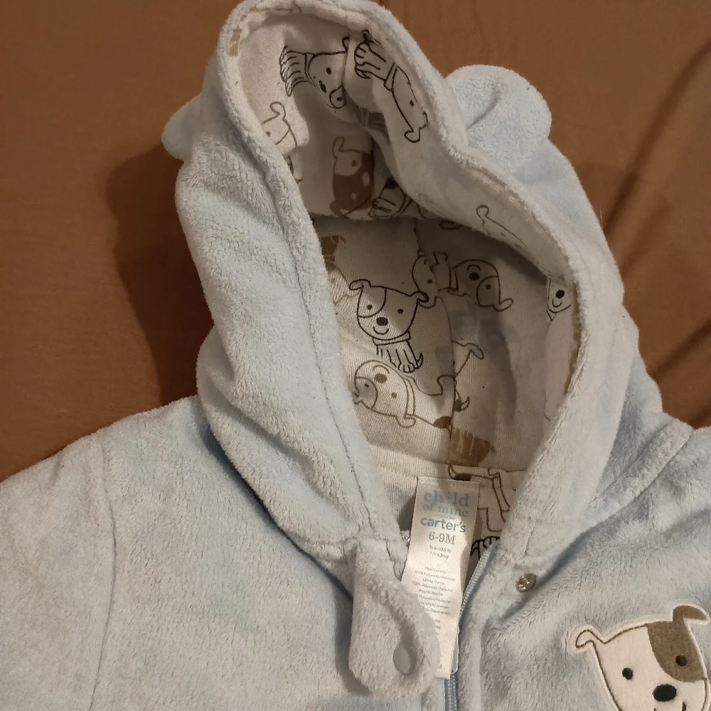 Carter's Baby Boy Fleece Blue Bunting Winter Zip-Up Snow Suit